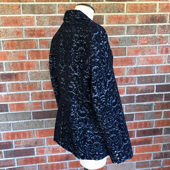 Cabi Navy Blazer, Jacquard Jacket, Sz 6 - Picture 2 of 8